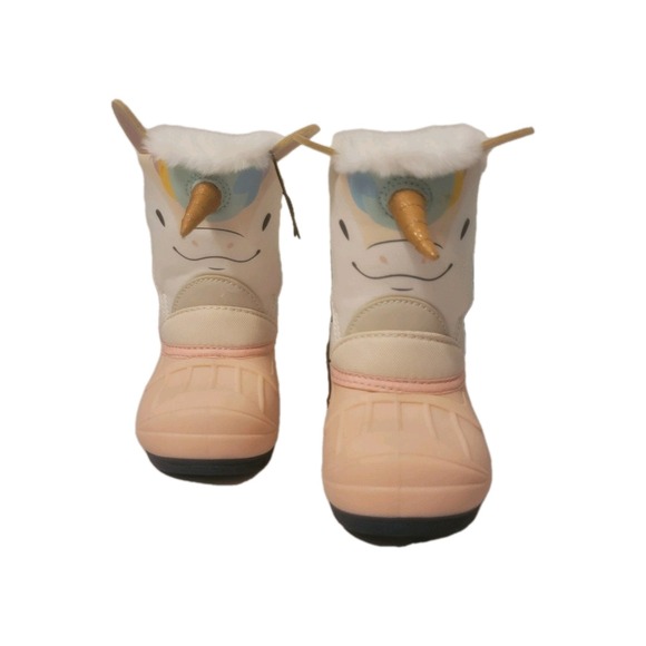 Cat & Jack Other - Cat & Jack Light Pink & White Frankie Unicorn Toddlers Winter Boots sz 5